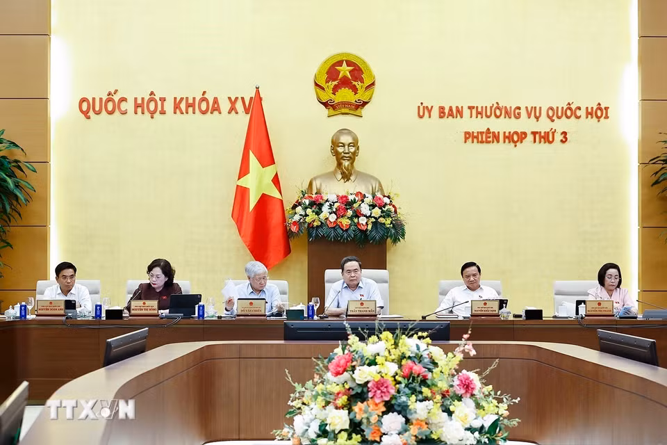 Chủ tịch Quốc hội Trần Thanh Mẫn phát biểu. (Ảnh: Doãn Tấn/TTXVN)