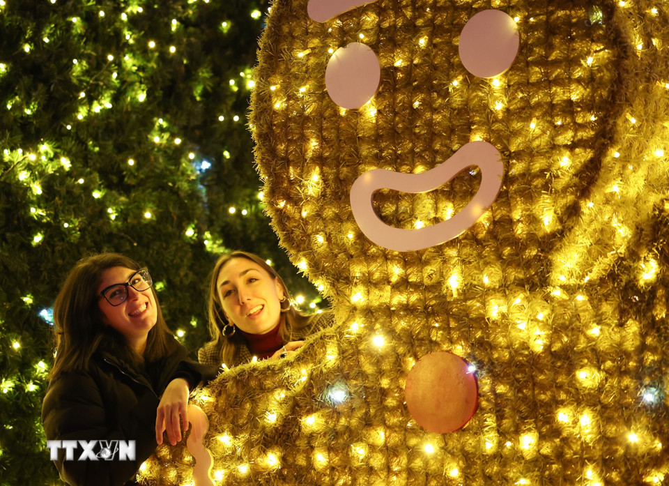 Công viên được trang hoàng rực rỡ đón Giáng sinh tại Rome, Italy. (Ảnh: THX/TTXVN)