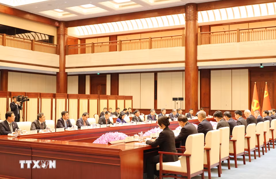 Toàn cảnh buổi hội đàm. (Ảnh: Công Tuyên/TTXVN)