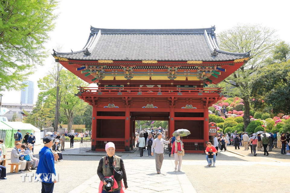 Đền Nezu có tuổi đời hơn 1900 năm, tọa lạc tại quận Bunkyo, Tokyo. (Ảnh: Xuân Giao/TTXVN)