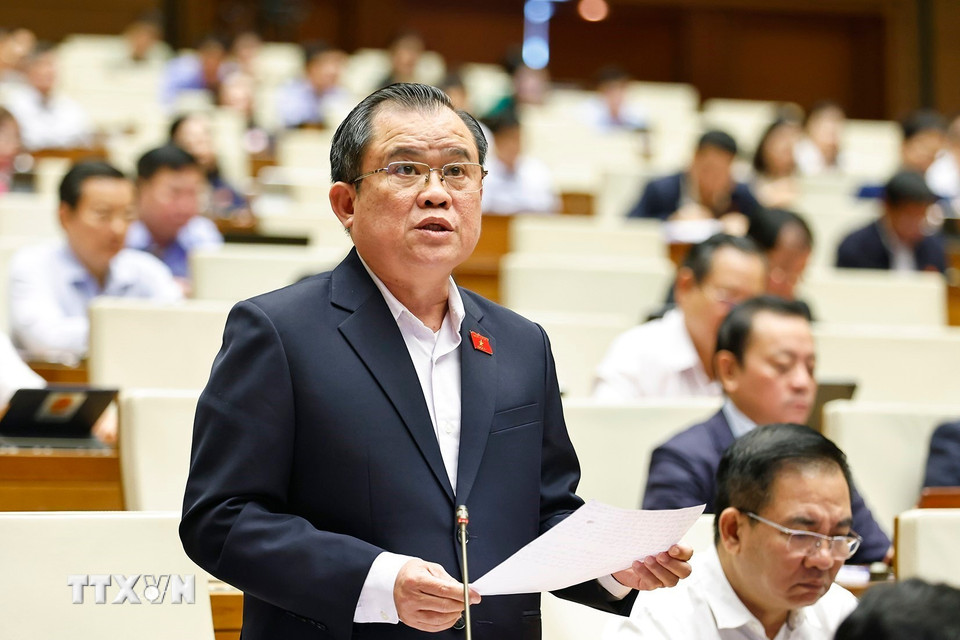 Đại biểu Quốc hội Thành phố Hồ Chí Minh Nguyễn Tâm Hùng phát biểu. (Ảnh: Doãn Tấn/TTXVN)