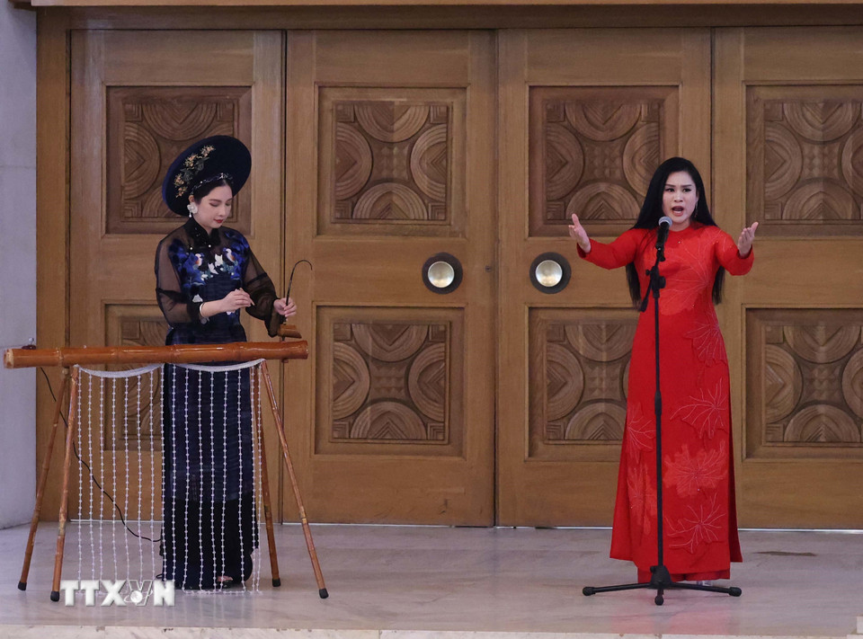 Biểu diễn nghệ thuật thuật của các nghệ sỹ của Việt Nam. (Ảnh: Thống Nhất/TTXVN)