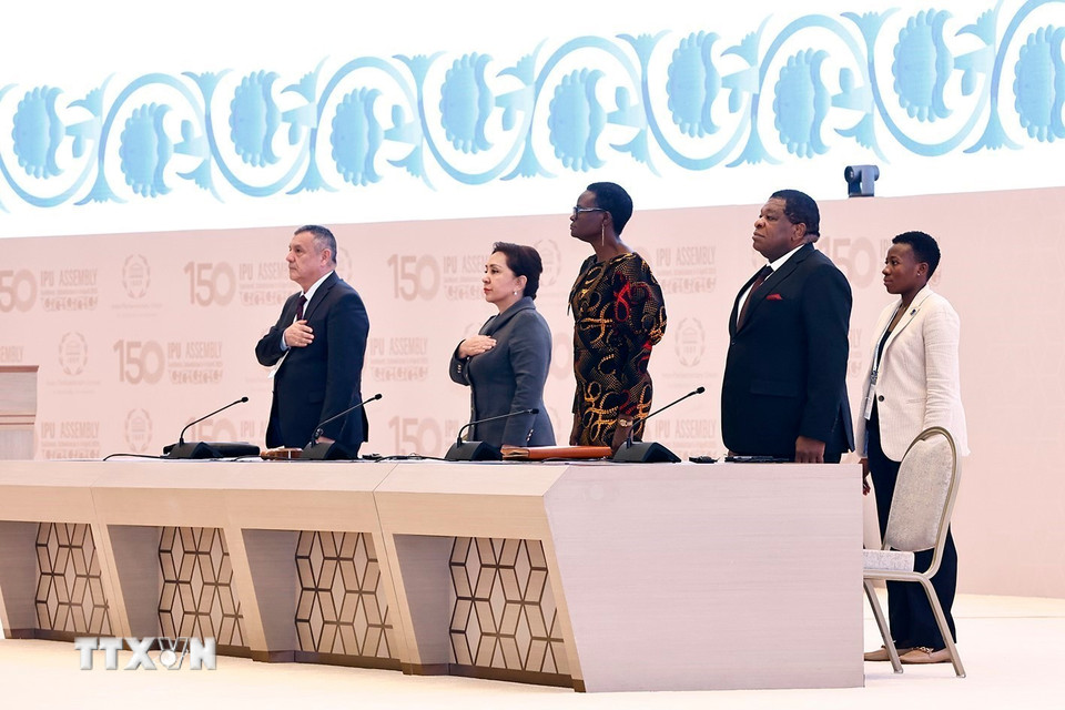 Các đại biểu tại Lễ khai mạc IPU-150. (Ảnh: Doãn Tấn/TTXVN)