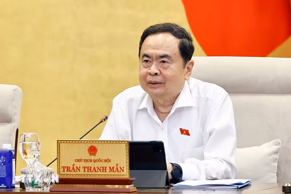 Chủ tịch Quốc hội Trần Thanh Mẫn phát biểu. (Ảnh: Doãn Tấn/TTXVN)