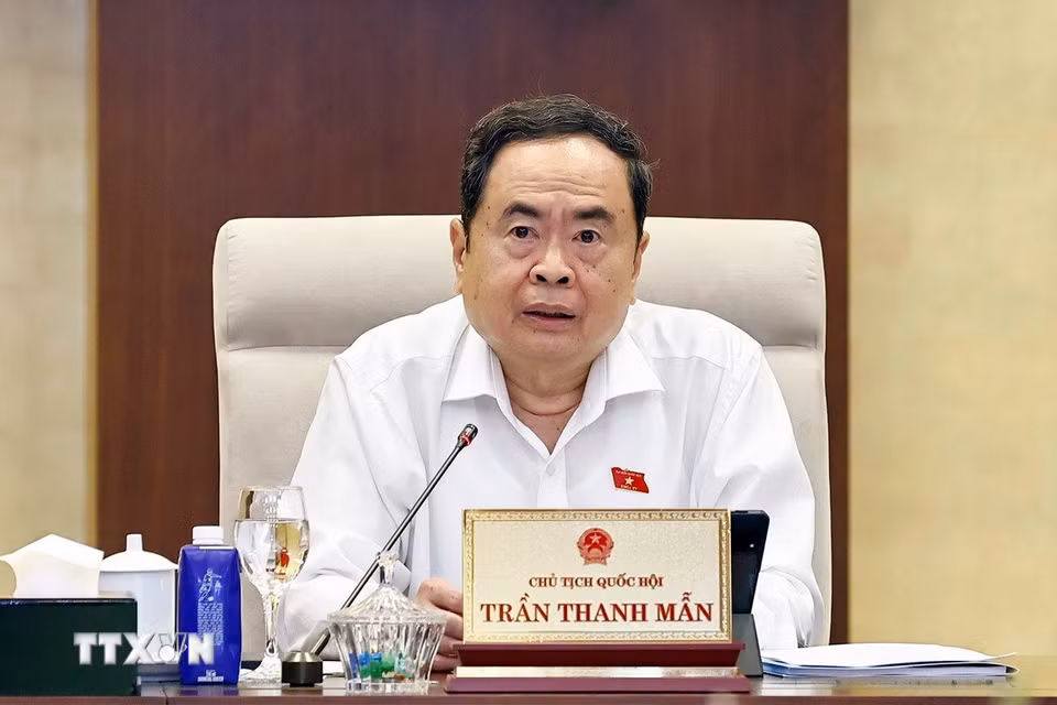 Chủ tịch Quốc hội Trần Thanh Mẫn phát biểu. (Ảnh: Doãn Tấn/TTXVN)