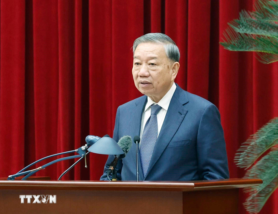 Tổng Bí thư Tô Lâm phát biểu. (Ảnh: Thống Nhất/TTXVN)