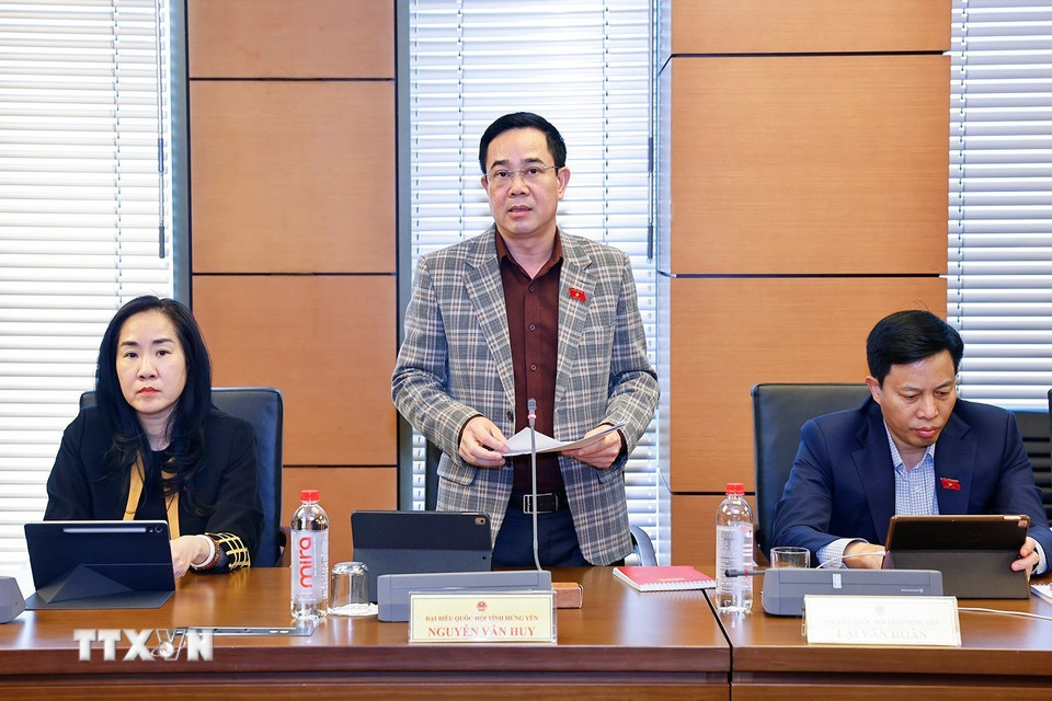 Đại biểu Quốc hội tỉnh Thanh Hóa Cao Mạnh Linh phát biểu. (Ảnh: Doãn Tấn/TTXVN)