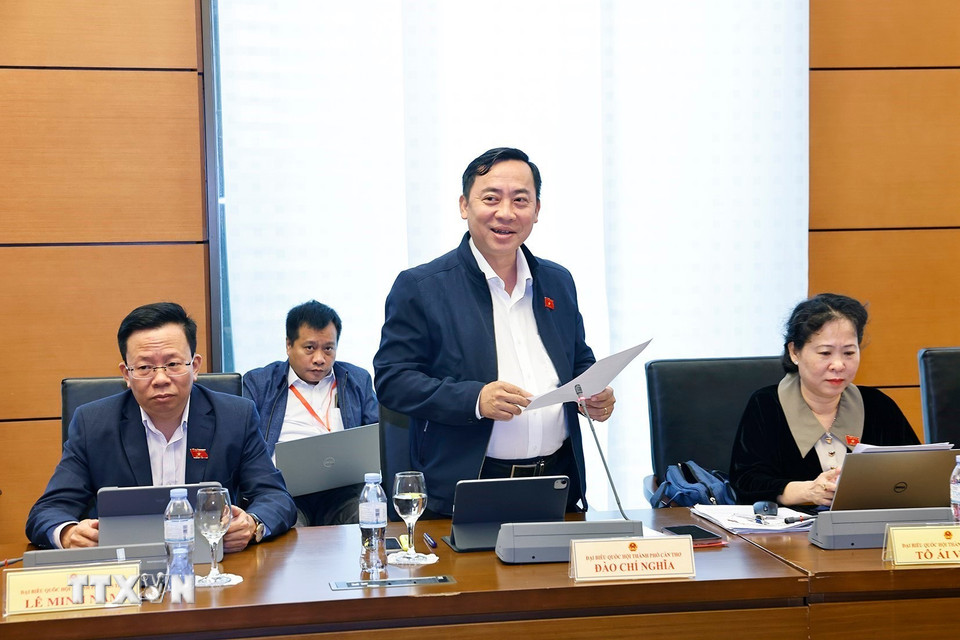 Đại biểu Quốc hội thành phố Cần Thơ Đào Chí Nghĩa phát biểu. (Ảnh: Doãn Tấn/TTXVN)