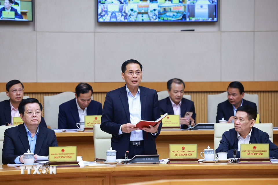 Phó Thủ tướng Bùi Thanh Sơn phát biểu. (Ảnh: Dương Giang/TTXVN)