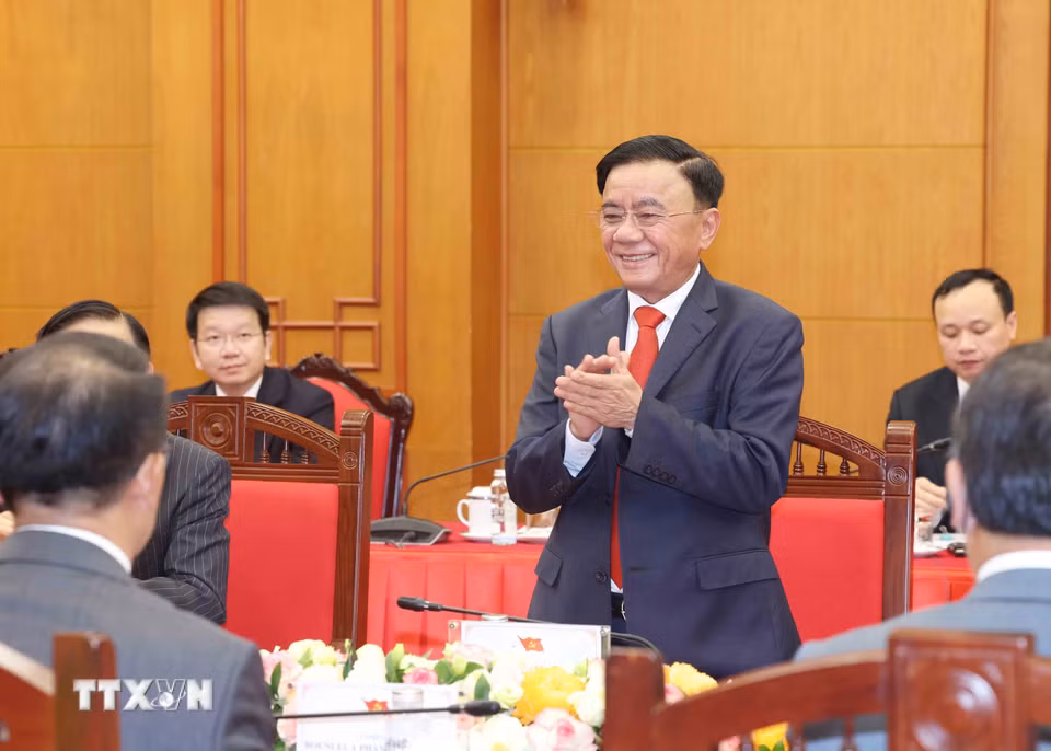 Thường trực Ban Bí thư Trần Cẩm Tú tại buổi tiếp Trưởng đoàn chính đảng các nước ASEAN. (Ảnh: Phương Hoa/TTXVN)