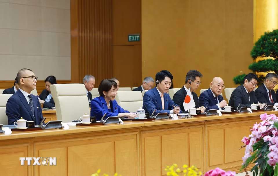 Thủ tướng Nhật Bản Takaichi Sanae phát biểu. (Ảnh: Dương Giang/TTXVN)