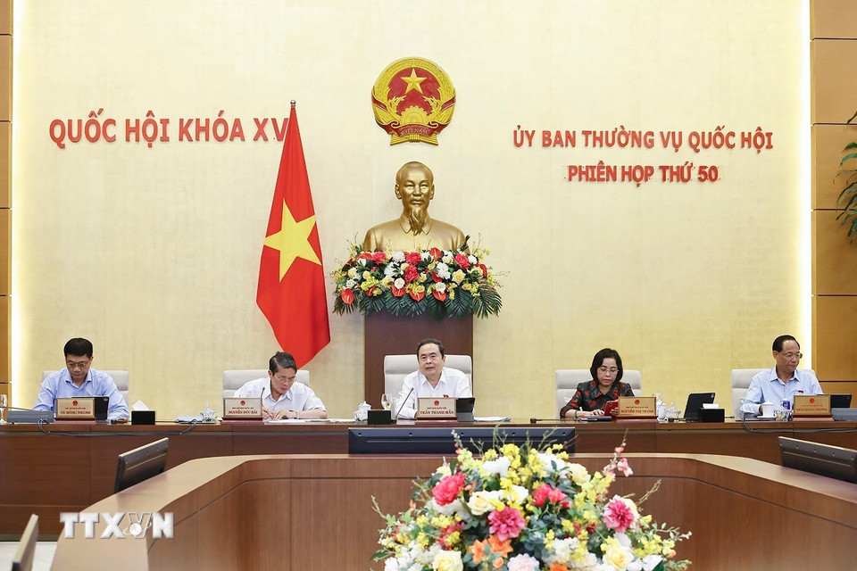 Chủ tịch Quốc hội Trần Thanh Mẫn phát biểu. (Ảnh: Doãn Tấn/TTXVN)