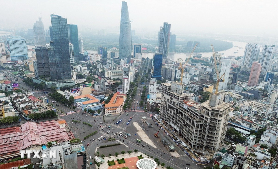 Thành phố Hồ Chí Minh ngày càng phát triển hiện đại sau 50 năm giải phóng. (Ảnh: Quốc Khánh/TTXVN)