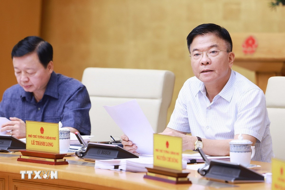 Phó Thủ tướng Lê Thành Long phát biểu. (Ảnh: Dương Giang/TTXVN)