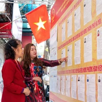 Công tác chuẩn bị bầu cử tại nhiều nơi đã sẵn sàng. (Ảnh: Minh Sơn/Vietnam+)