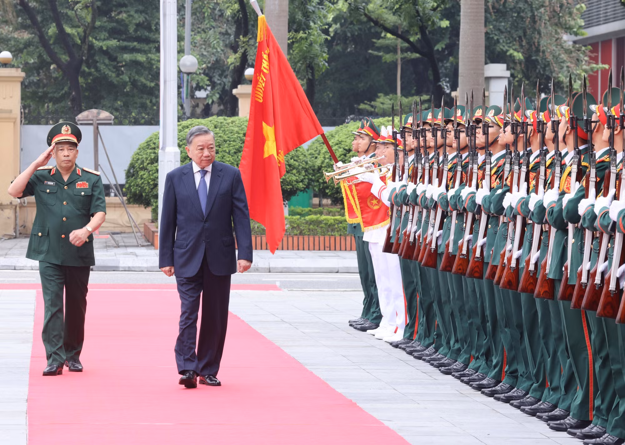 Sáng 12/9/2024, tại Hà Nội, Tổng Bí thư, Chủ tịch nước Tô Lâm dự Lễ khai giảng năm học 2024-2025 của Học viện Quốc phòng. (Ảnh: Lâm Khánh/TTXVN)