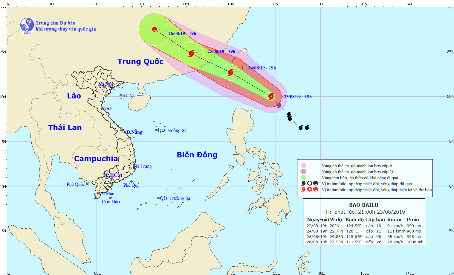 Bão Bailu khả năng mạnh thêm, Trung Bộ mưa lớn đến ngày 25/8 ảnh 1