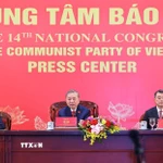 Tổng Bí thư Tô Lâm chủ trì họp báo công bố kết quả Đại hội XIV của Đảng. (Ảnh: TTXVN)
