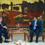 Thủ tướng Phạm Minh Chính tiếp đồng chí Bruno Rodríguez Parrilla, Ủy viên Bộ Chính trị, Đặc phái viên Đảng, Chính phủ Cuba, Bộ trưởng Bộ Ngoại giao Cuba. (Ảnh: Dương Giang/TTXVN)
