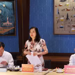 Thứ trưởng Lê Thị Thu Hằng, Trưởng Tiểu ban Tuyên truyền Văn hóa APEC 2027 phát biểu tại buổi làm việc. (Ảnh: Lê Huy Hải/TTXVN)