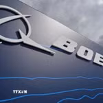 Biểu tượng hãng chế tạo máy bay Boeing. (Ảnh: IRNA/TTXVN)