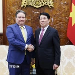 Chủ tịch nước Lương Cường tiếp Đại sứ Hoa Kỳ tại Việt Nam Marc Knapper. (Ảnh: Lâm Khánh/TTXVN)
