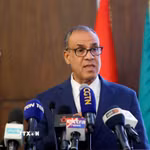 Ngoại trưởng Ai Cập Badr Abdelatty phát biểu tại Cairo. (Ảnh: THX/TTXVN)