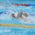 Nguyễn Huy Hoàng bước vào thi đấu nội dung 1.500m. (Ảnh: Minh Quyết/TTXVN)