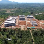 Công trường xây dựng trường Phổ thông nội trú liên cấp Tiểu học và Trung học cơ sở Thuận An (Lâm Đồng). (Ảnh: Nguyễn Huy Thành/TTXVN)