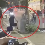 Hình ảnh từ clip ghi lại vụ việc.