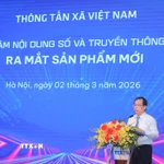 Ông Nguyễn Tuấn Hùng, Phó bí thư thường trực Đảng ủy, phó Tổng giám đốc TTXVN phát biểu chỉ đạo. (Ảnh: Phan Phương/TTXVN)