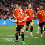 Bỉ giành vé vòng knock-out World Cup 2026 sau chiến thắng tưng bừng. (Ảnh: AFP/TTXVN)