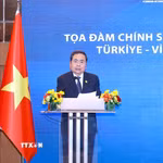Chủ tịch Quốc hội Trần Thanh Mẫn phát biểu tại Phiên khai mạc Tọa đàm chính sách thúc đẩy hợp tác Việt Nam-Thổ Nhĩ Kỳ. (Ảnh: Doãn Tấn/TTXVN)