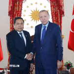 Chủ tịch Quốc hội Trần Thanh Mẫn hội kiến Tổng thống Thổ Nhĩ Kỳ Recep Tayyip Erdogan. (Ảnh: TTXVN)