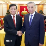 Tổng Bí thư Tô Lâm hội kiến Tổng Bí thư, Chủ tịch nước Lào Thongloun Sisoulith ngày 2/9/2025. (Ảnh: Thống Nhất/TTXVN)