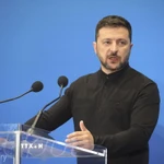 Tổng thống Ukraine Volodymyr Zelensky. (Ảnh: Kyodo/TTXVN)