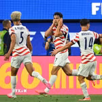 Tuyển Mỹ đứng trước cơ hội sớm giành vé knock-out World Cup 2026. (Ảnh: AFP/TTXVN)