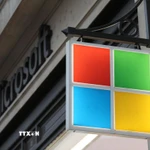 Biểu tượng Micrsoft tại London, Anh. (Ảnh: THX/TTXVN)
