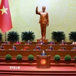 Đồng chí Lương Cường, Ủy viên Bộ Chính trị, Chủ tịch nước trình bày Diễn văn khai mạc Đại hội. (Ảnh: TTXVN)