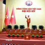 Đoàn Chủ tịch điều hành Đại hội. (Ảnh: TTXVN)