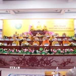 Quang cảnh Hội nghị tổng kết công tác Phật sự năm 2025 của Ban Hướng dẫn Phật tử Trung ương Giáo hội Phật giáo Việt Nam. (Ảnh: Xuân Khu/TTXVN)