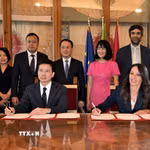 Hà Nội và Rome (Italy) ký Tuyên bố chung tăng cường hợp tác toàn diện. (Ảnh: TTXVN phát)