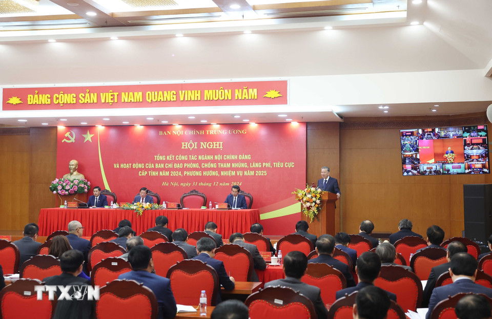 Tổng Bí thư Tô Lâm phát biểu chỉ đạo. (Ảnh: Thống Nhất/TTXVN)