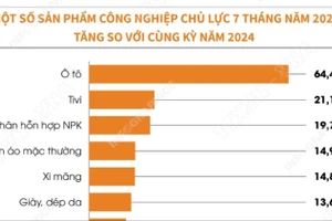 Chỉ số sản xuất toàn ngành công nghiệp tăng 8,6% trong 7 tháng của năm 2025