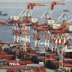 Cảng hàng hóa ở Tokyo, Nhật Bản. (Ảnh: Kyodo/TTXVN)