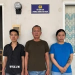 3 đối tượng gây rối trật tự công cộng ở phường Vũng Tàu được triệu tập lên làm việc. (Ảnh: TTXVN phát)