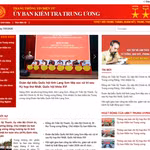 Giao diện chính thức của trang thông tin điện tử Ủy ban Kiểm tra Trung ương.