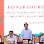 Phó trưởng Ban Tuyên giáo và Dân vận Trung ương Trần Thanh Lâm chủ trì hội nghị. (Ảnh: Tuấn Anh/TTXVN)