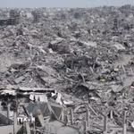 Cảnh tàn phá do xung đột tại Dải Gaza. (Ảnh: IRNA/TTXVN)