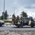 Lực lượng M23 tuần tra tại Goma, CHDC Congo. (Ảnh: THX/TTXVN)